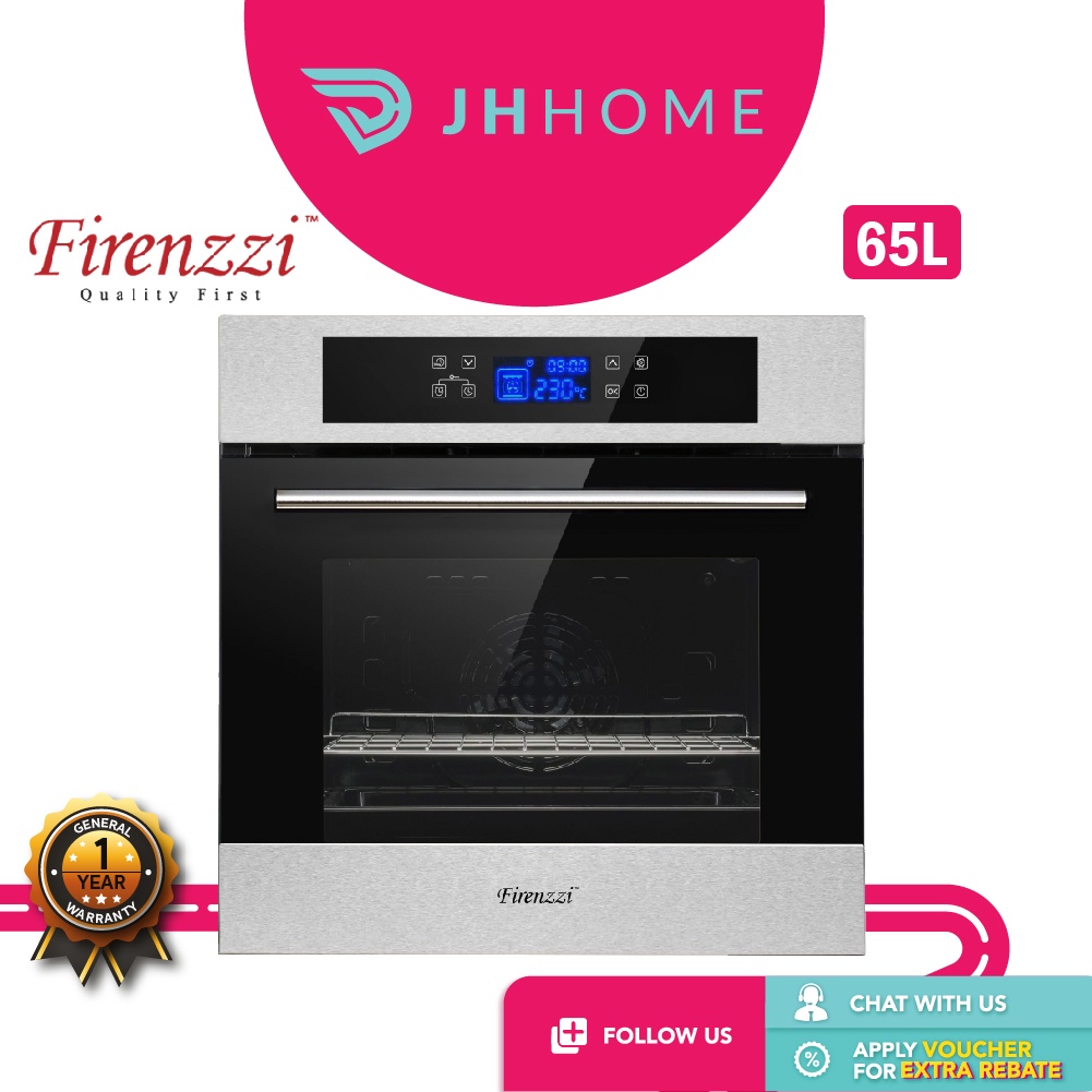 Firenzzi 65L BuiltIn Oven 10 Cooking Functions & Fan Rotisserie FBO