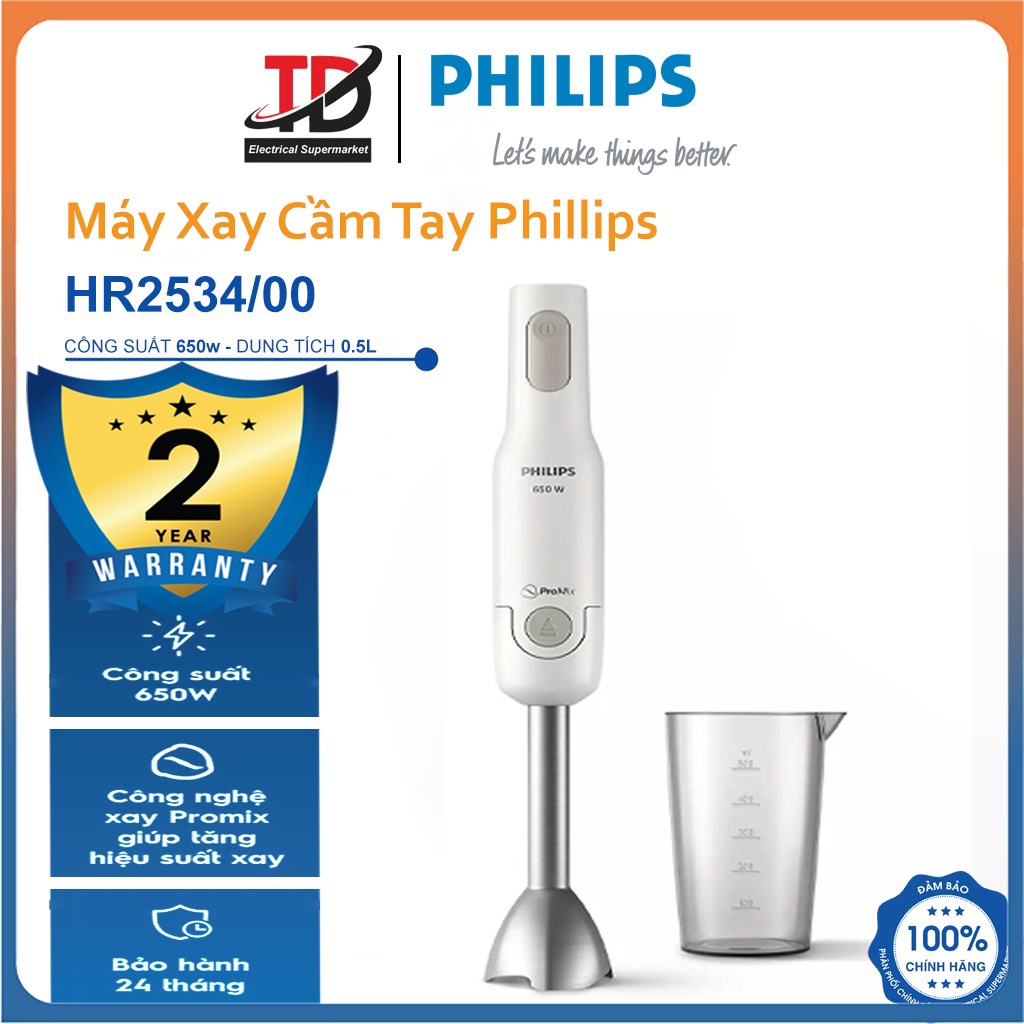Philips Promix HR2534 Hand Blender 650W Metal Bar, Shopee Malaysia