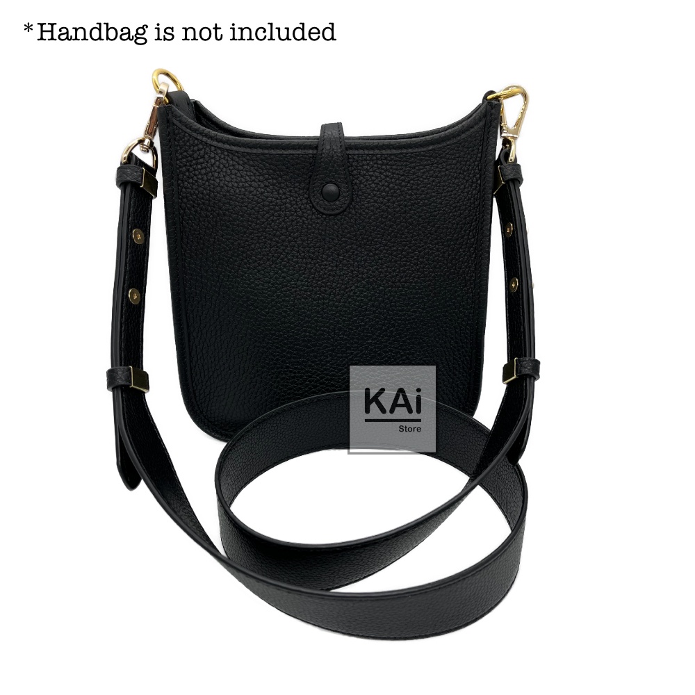 Genuine Leather Bag Strap Black / Dark Brown / Light Brown, L 98 to 110cm (adjustable), W