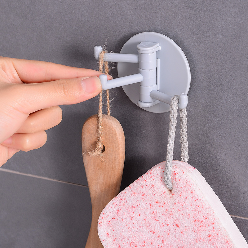 Kitchen bathroom wall hooks, household coloured hooks, nonporous