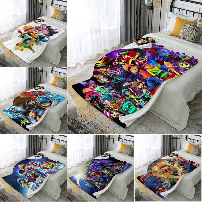 Satoru 4 Size Flannel Blanket Malaysian cartoon BoBoiBoy Single Side