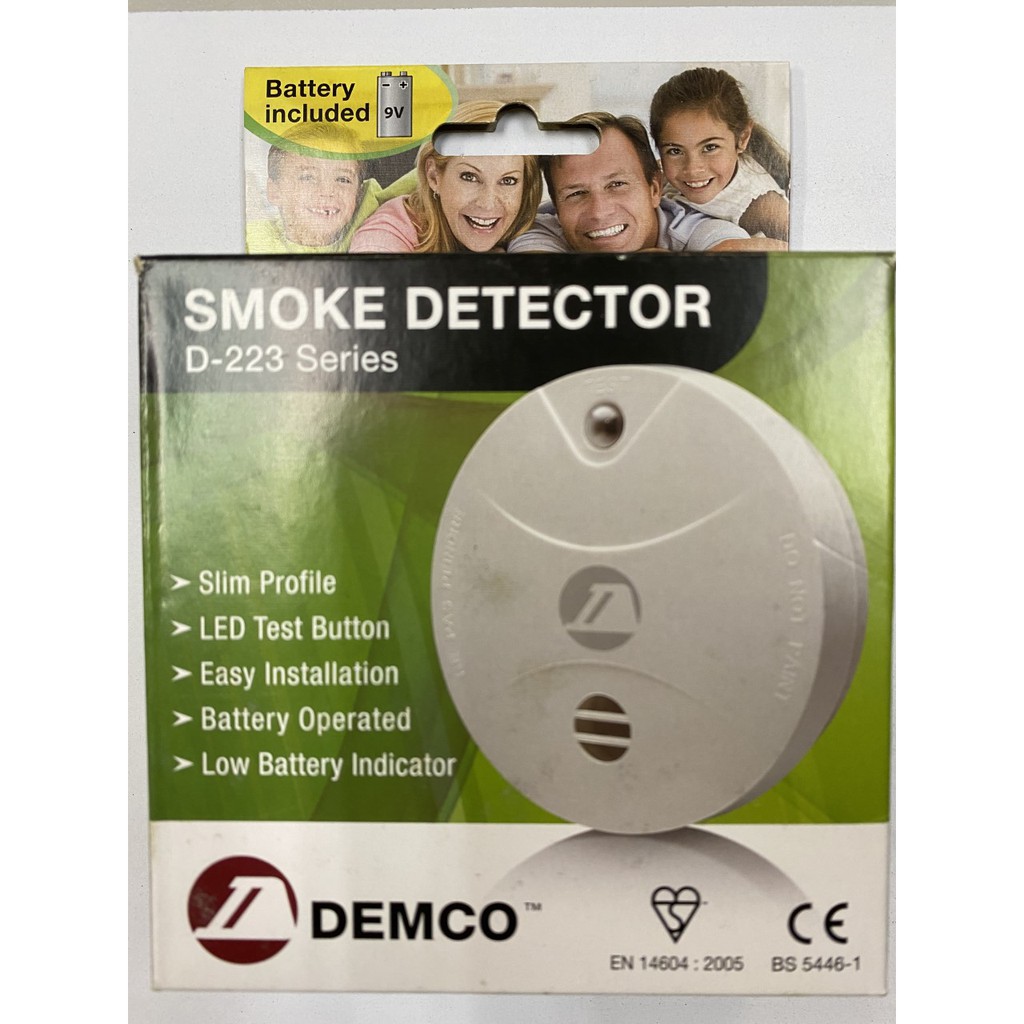 DEMCO D223 Single Station Photoelectric Smoke Detector 9V battery