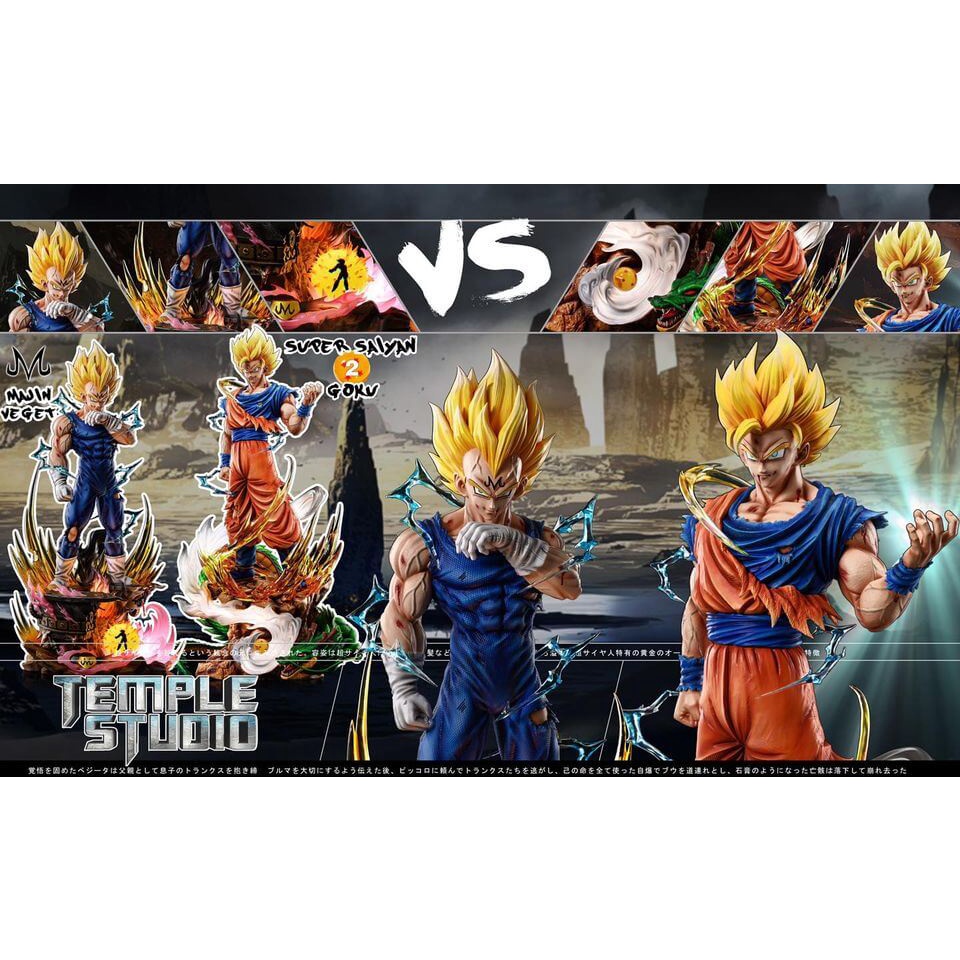 Temple Studio Dragon Ball 1/4th Scale Super Saiyan 2 Goku & Majin Vegeta Dragon Ball Resin