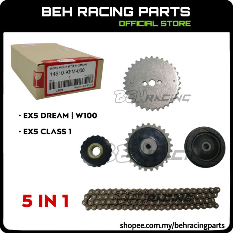 HONDA TIMING CHAIN ROLLER SET (5 IN 1) EX5 DREAM/ WAVE100/ EX5 CLASS 1