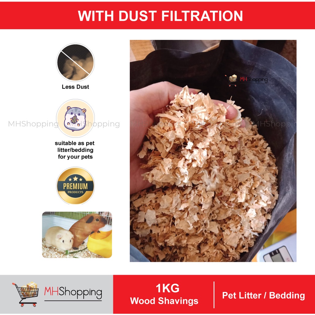 Clear stock 1kg(Repack) Pine Wood Shavings Pet Litter/Bedding for