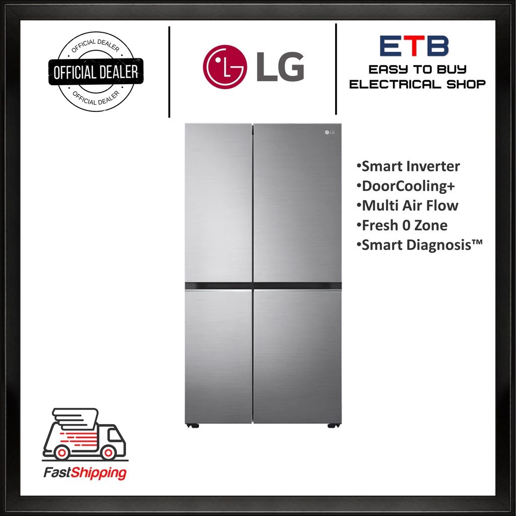 LG 655L Refrigerator SidebySide Platinum in Silver Finish Fridge GC