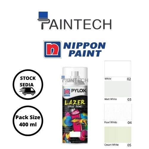 [100 GENUINE] Nippon Pylox Lazer Aerosol Spray White / Matt White / Cream White / Pearl White