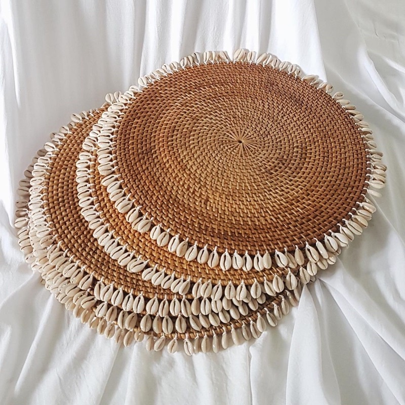 Authentic Lombok Rattan Placemat Coaster Aesthetic Placemats Aesthetic Photo Properties