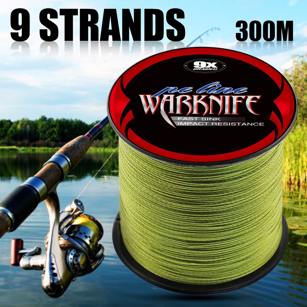 Warknife 9 Strands 300M Braided Fishing Jigging PE Line Tali Pancing