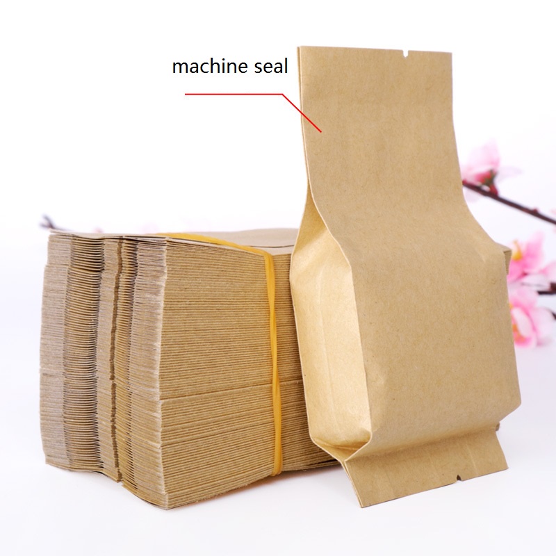 100pcs 3D brown Kraft paper Heat Seal tea bag coffee powder Packaging