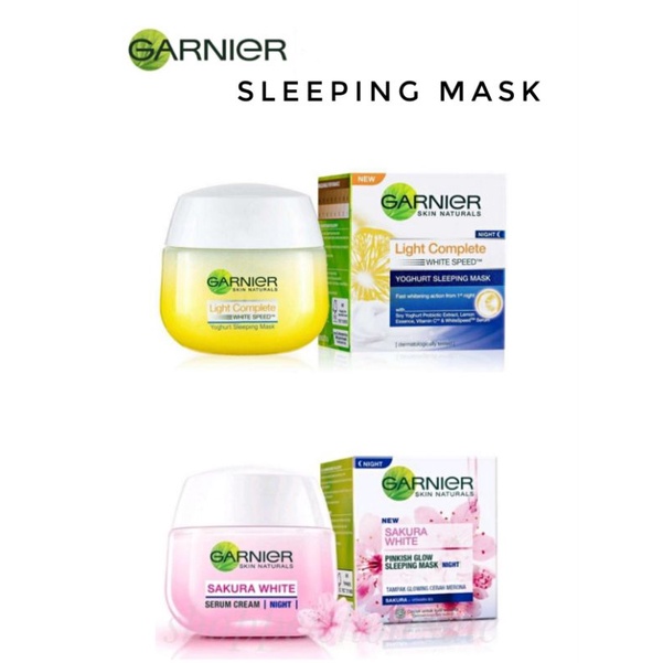 GARNIER Sleeping Mask Bright Complete & Sakura 18ml & 50ml Shopee