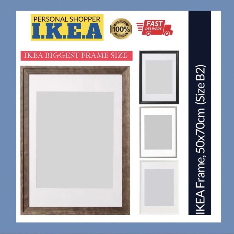 IKEA Photo Picture Frame 50x70cm Size A2 B2 Paper Black Brown White
