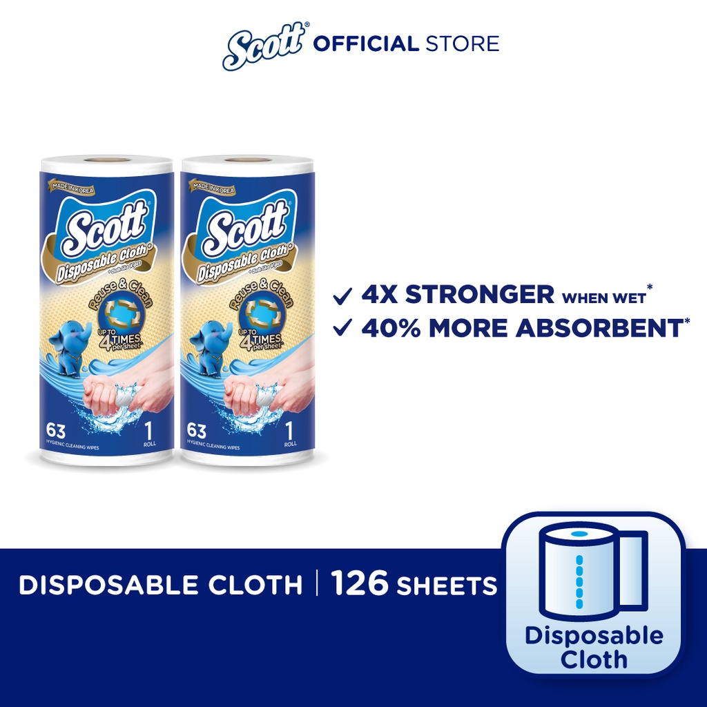 Scott Disposable ClothLike Wipes (63's x 2 Packs) Shopee Malaysia