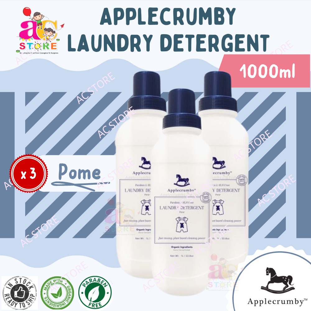 AC(3 Bottles Bundle) Applecrumby Laundry Detergent 1000ml Mandarin