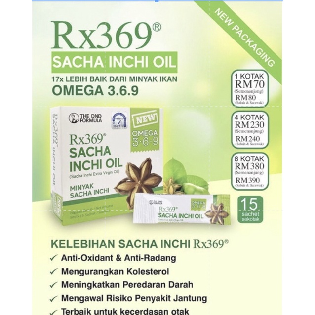 DR NOORDIN DARUS RX369 & DND369 Original Sacha Inchi Oil Softgel Sacha