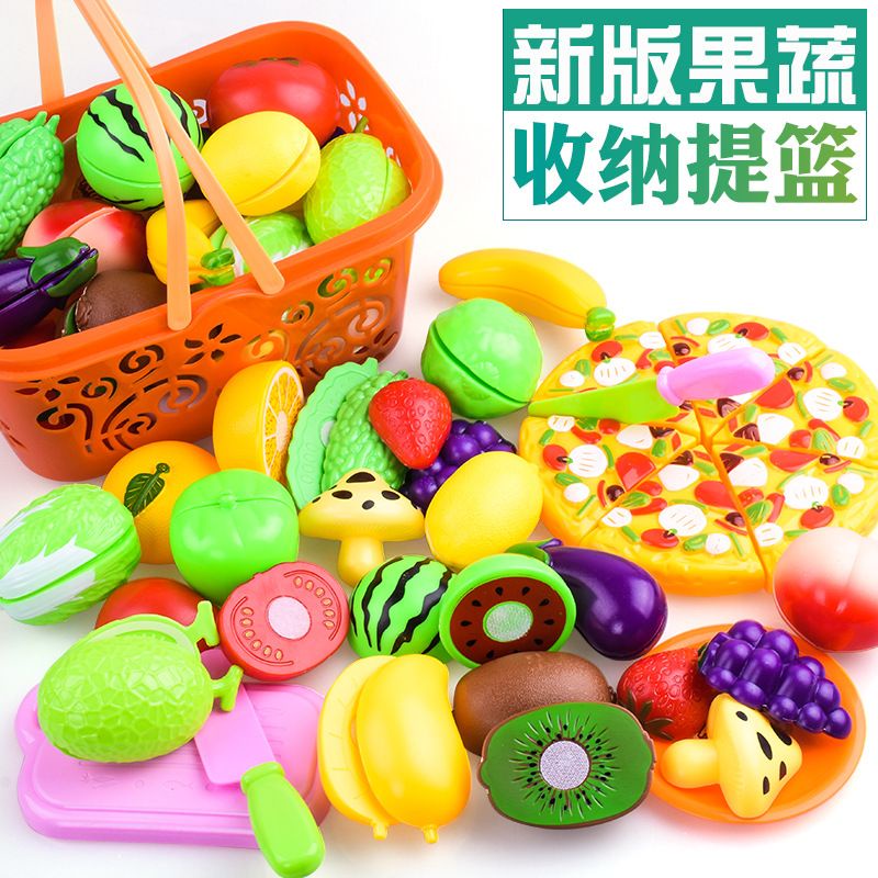Velcro Fruit Vegetables Kitchen Cutting squirrel box Game Child Kids