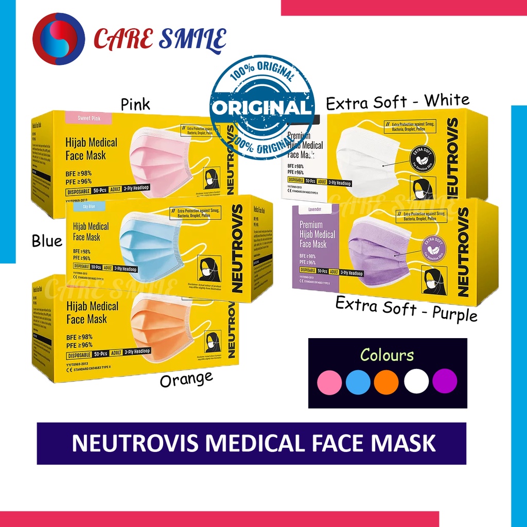 NEUTROVIS 3 PLY MEDICAL FACE MASK (HIJAB / HEAD LOOP) Shopee Malaysia