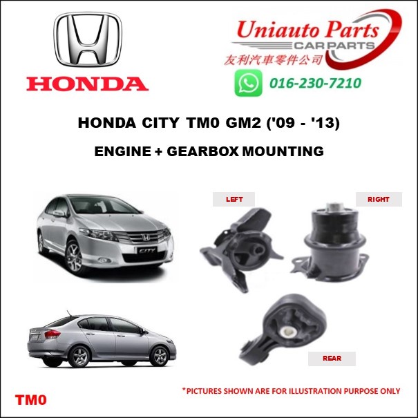 HONDA CITY TM0 GM2 ('09 '13) ENGINE + GEARBOX MOUNTING SET (3 PCS