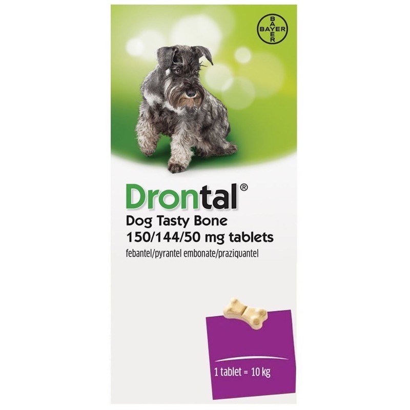 Drontal dog tasty bone tablets (1tab) treatment of roundworm,hookworm