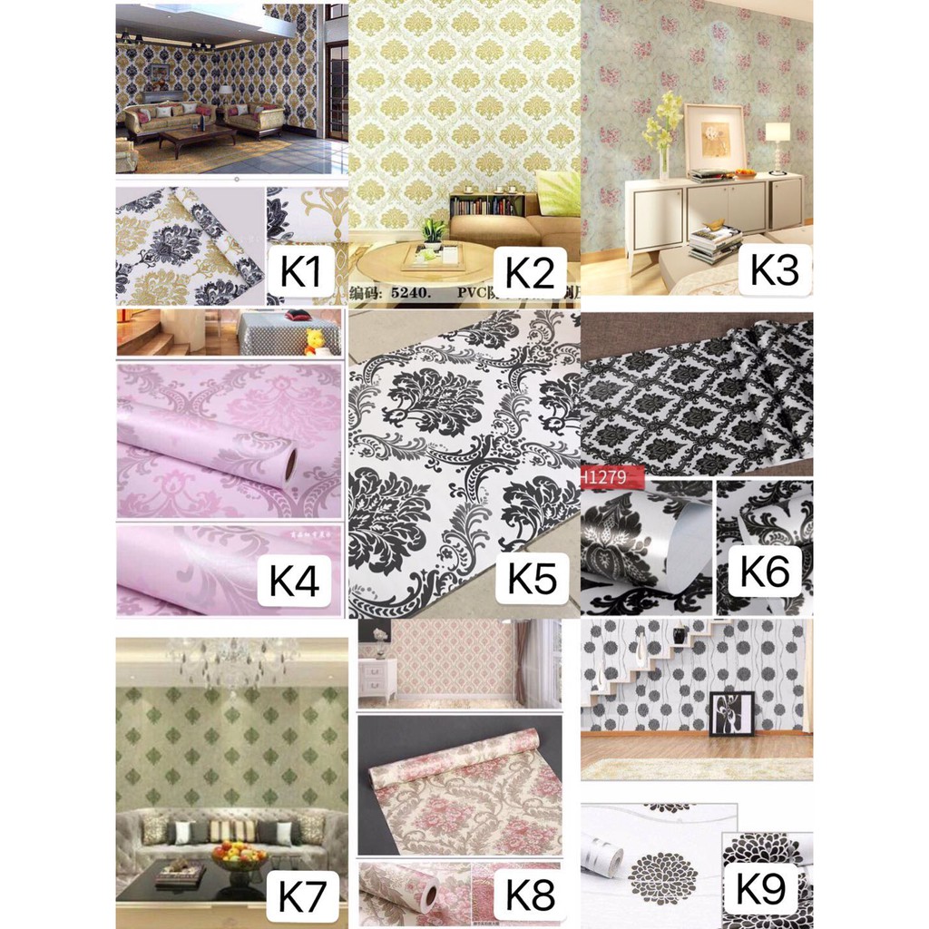 2D Wallpaper sticker pvc 45cm x 10meter Self adhesive pvc water proof