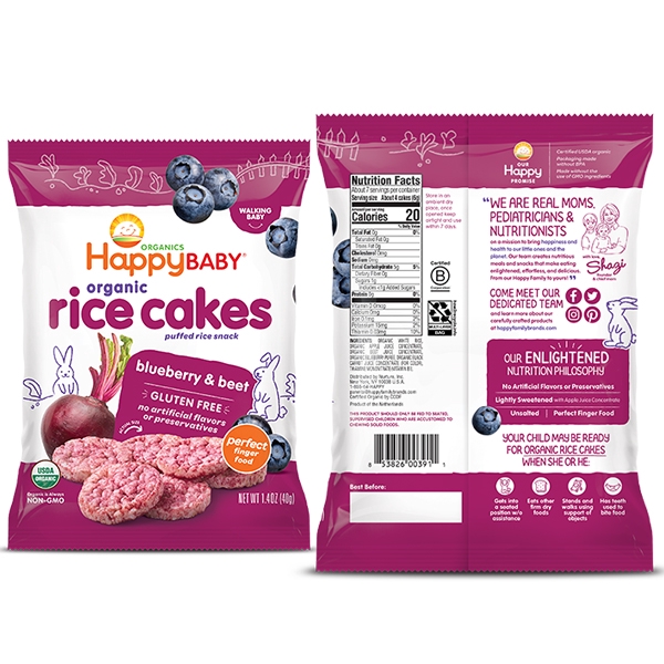 Happy Baby Organic Teethers Teething Wafer Blueberry/Purple Carrot