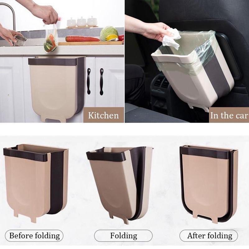 Ehome Folding Waste Bin Kitchen Door Hanging Trash Bin Trash