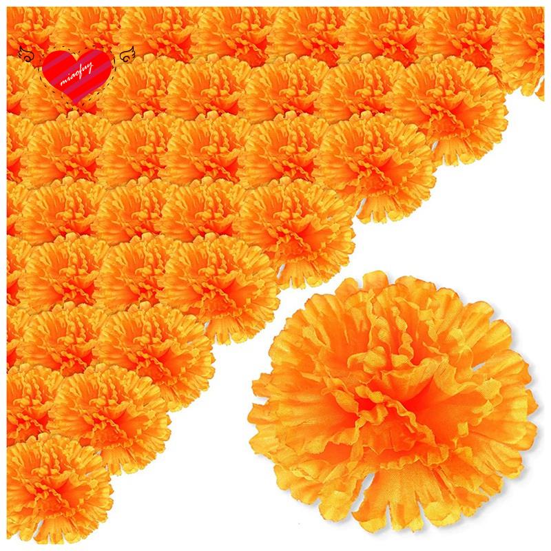 3.9inch Marigold Flowers Artificial Day of the Dead Flower 50Pcs Fake