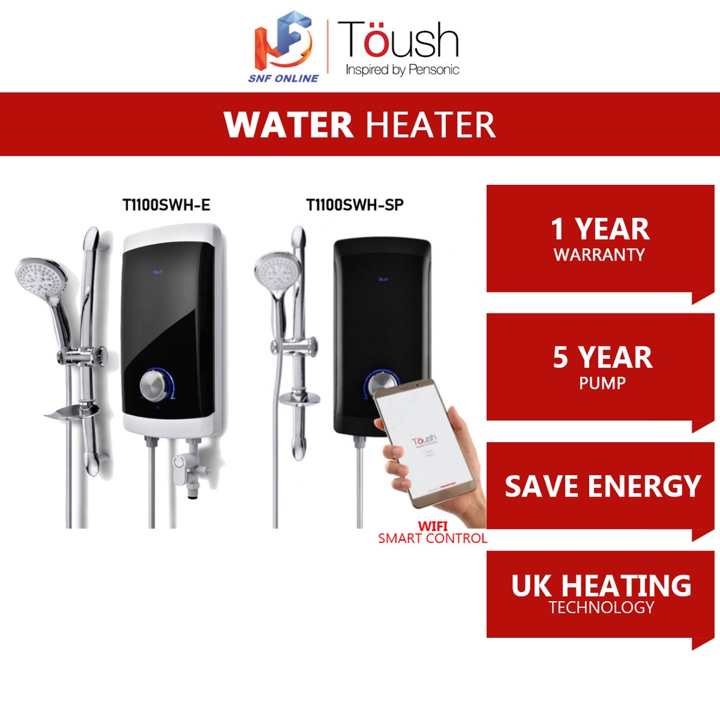 Toush Smart Water Heater Silent DC Pump And Non Pump Control With