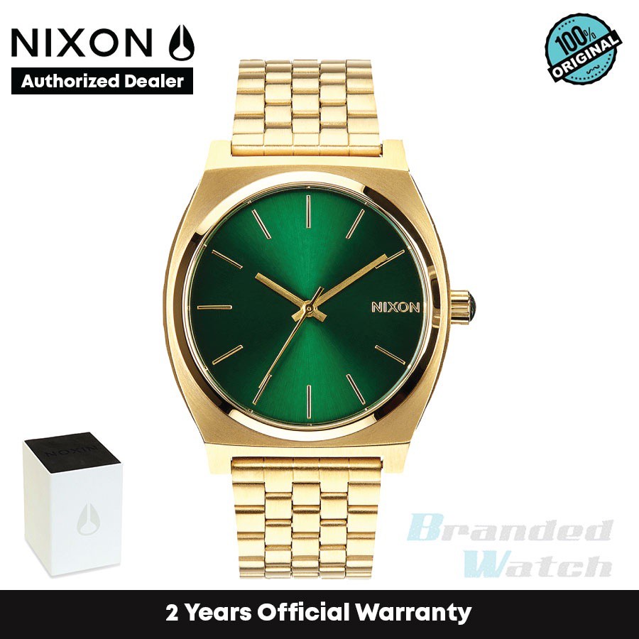 [Official Warranty] Nixon A0451919 Men's Time Teller Gold Green Sunray