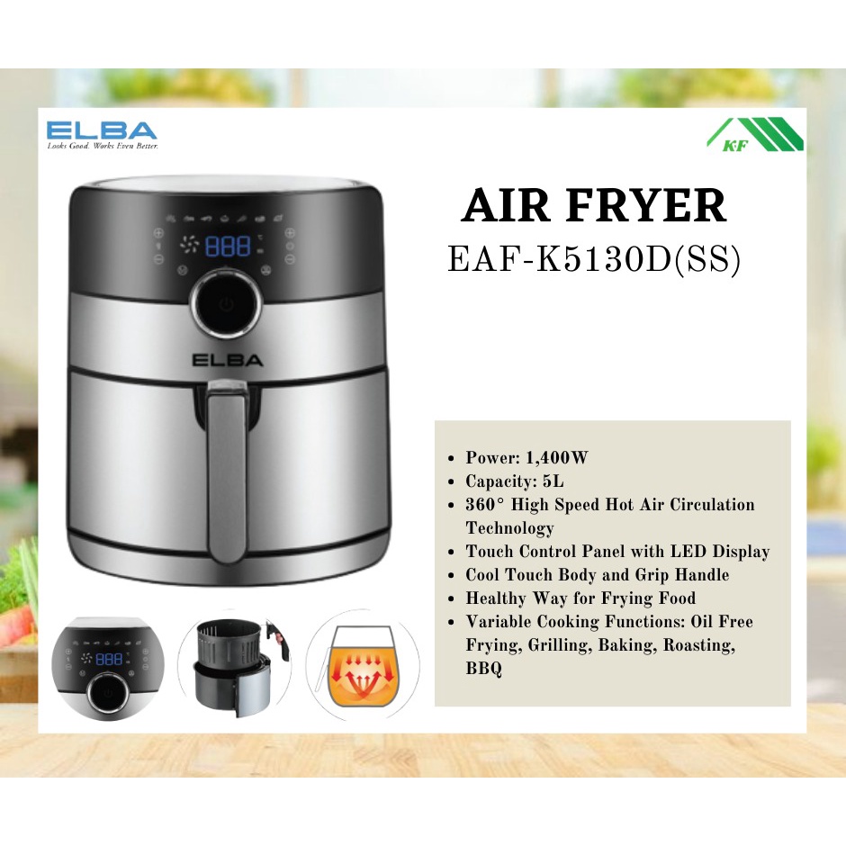 ELBA AIR FRYER EAFK5130D(SS) Shopee Malaysia