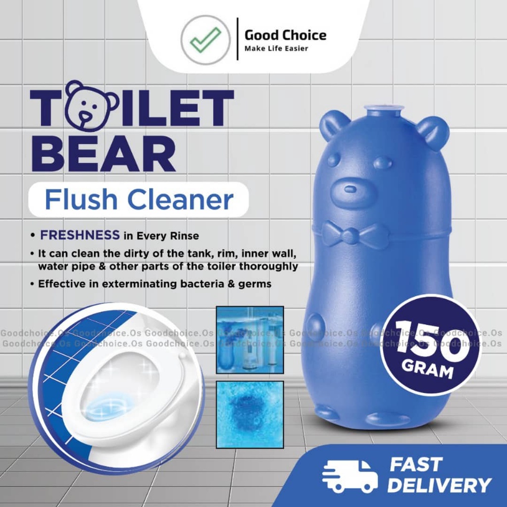 Toilet Flush Cleaner Blue Grizzly Bear Toilet Bowl Flush Aromatic