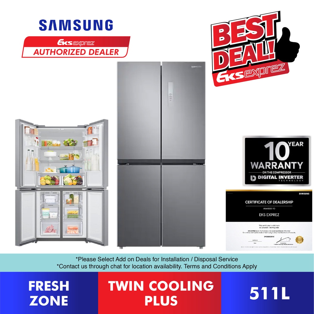 Samsung French Door Inverter Fridge (511L) RF48A4000M9/ME with Twin Cooling Refrigerator / Peti