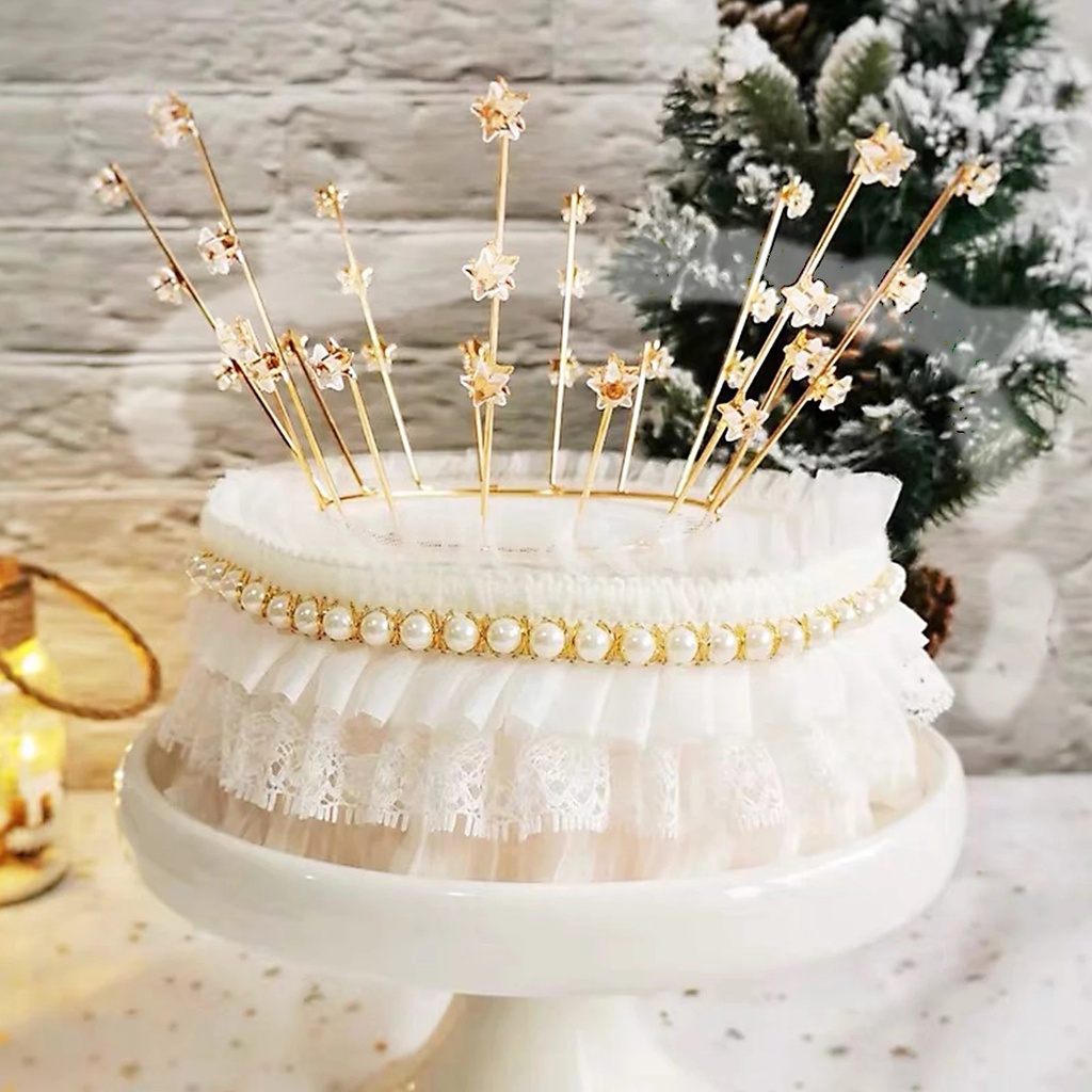 Beautiful Lace Pearl Cake Border Cake decoration Ready Stocks INS style