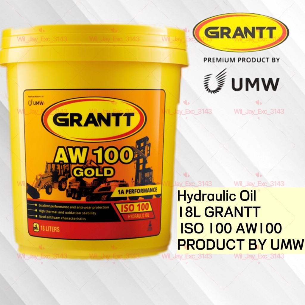 18L GRANTT ISO AW100 GOLD HYDRAULIC OIL AW 100 18L ANTI WEAR ISO 100