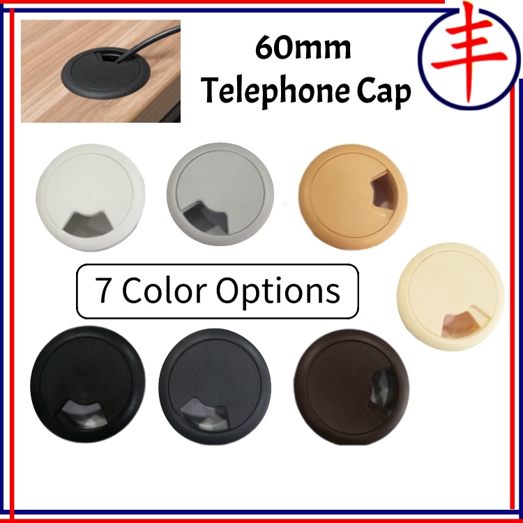FY 60MM Hole Plastic Cover Wire Cable End Cap For Computer Desk Table