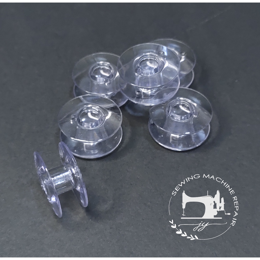 (12pcs) Low Clear Plastic Bobbin / Bobbin Rendah untuk portable singer model 248/968 Shopee