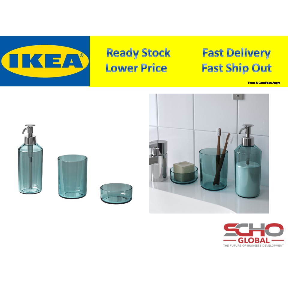 IKEASKISSEN 3piece bathroom set (glass) Shopee Malaysia