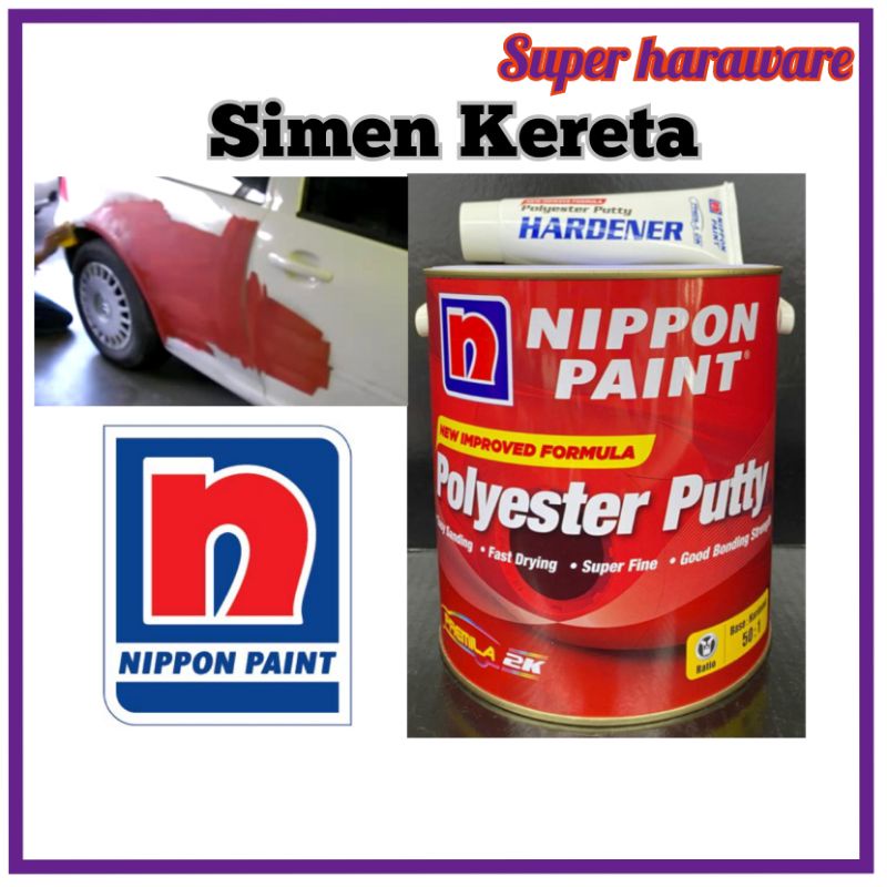 NIPPON PAINT Polyester Brown Putty/NIPPON Polyester Putty Hardener