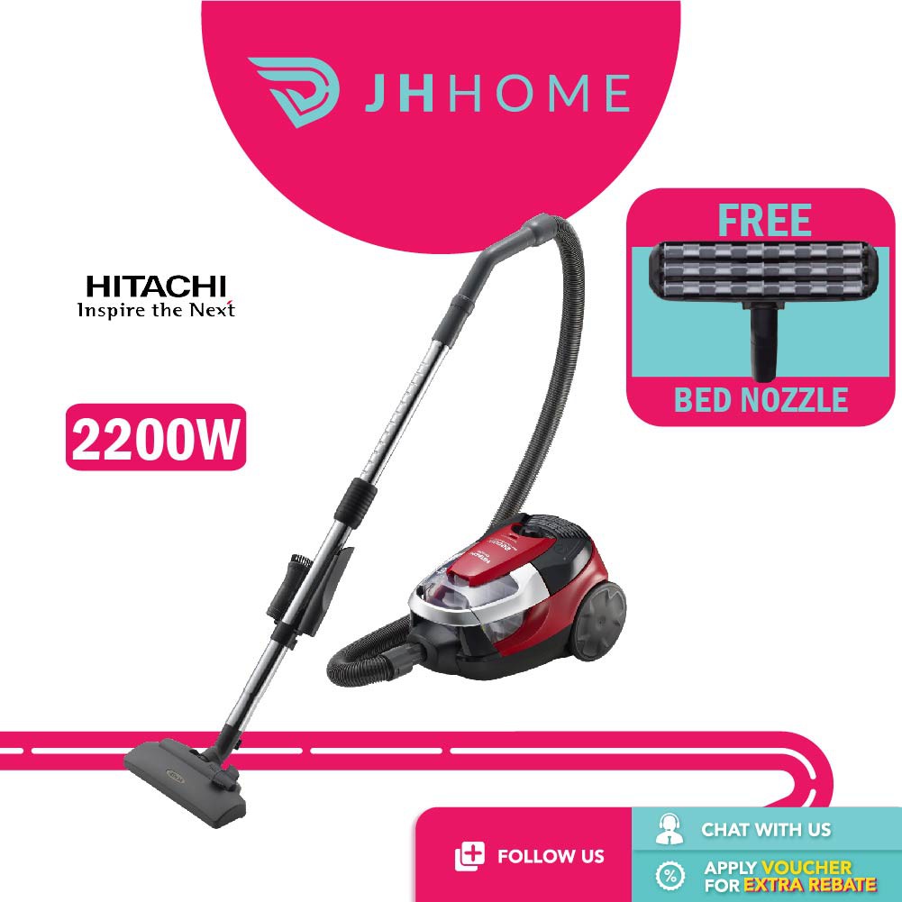 Hitachi 2200W Cylinder Cyclone Bagless Hepa Vacuum Cleaner CVSE22V BRE