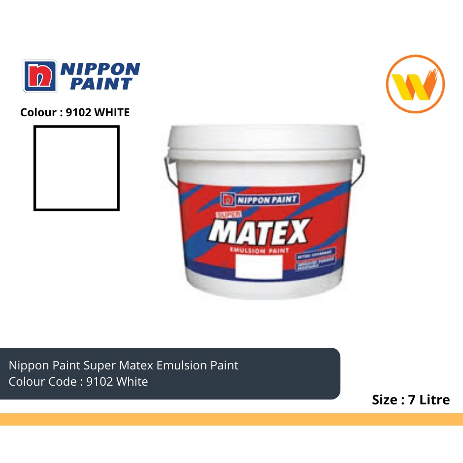 7Litre Nippon Super Matex 9102 White / 145 Brilliant White 7L (Interior Wall / Ceiling Paint
