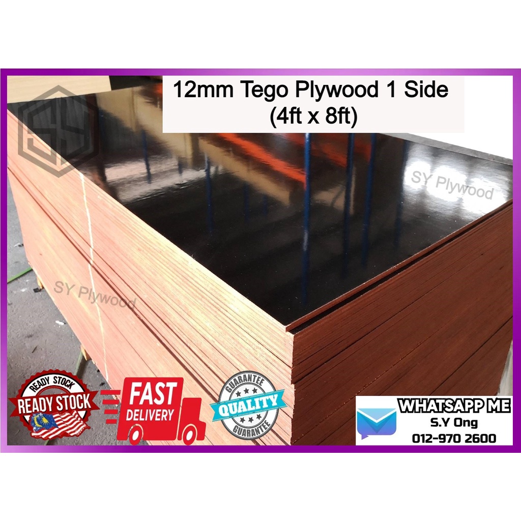 12mm (4ft x 8ft) Tego Plywood 1side (90pcs / Bundle) Shopee Malaysia