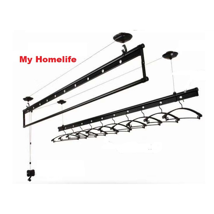 3 Rod Tracks Ceiling Lifting Clothes Hanger / 2400MM/ Lifting Drying
