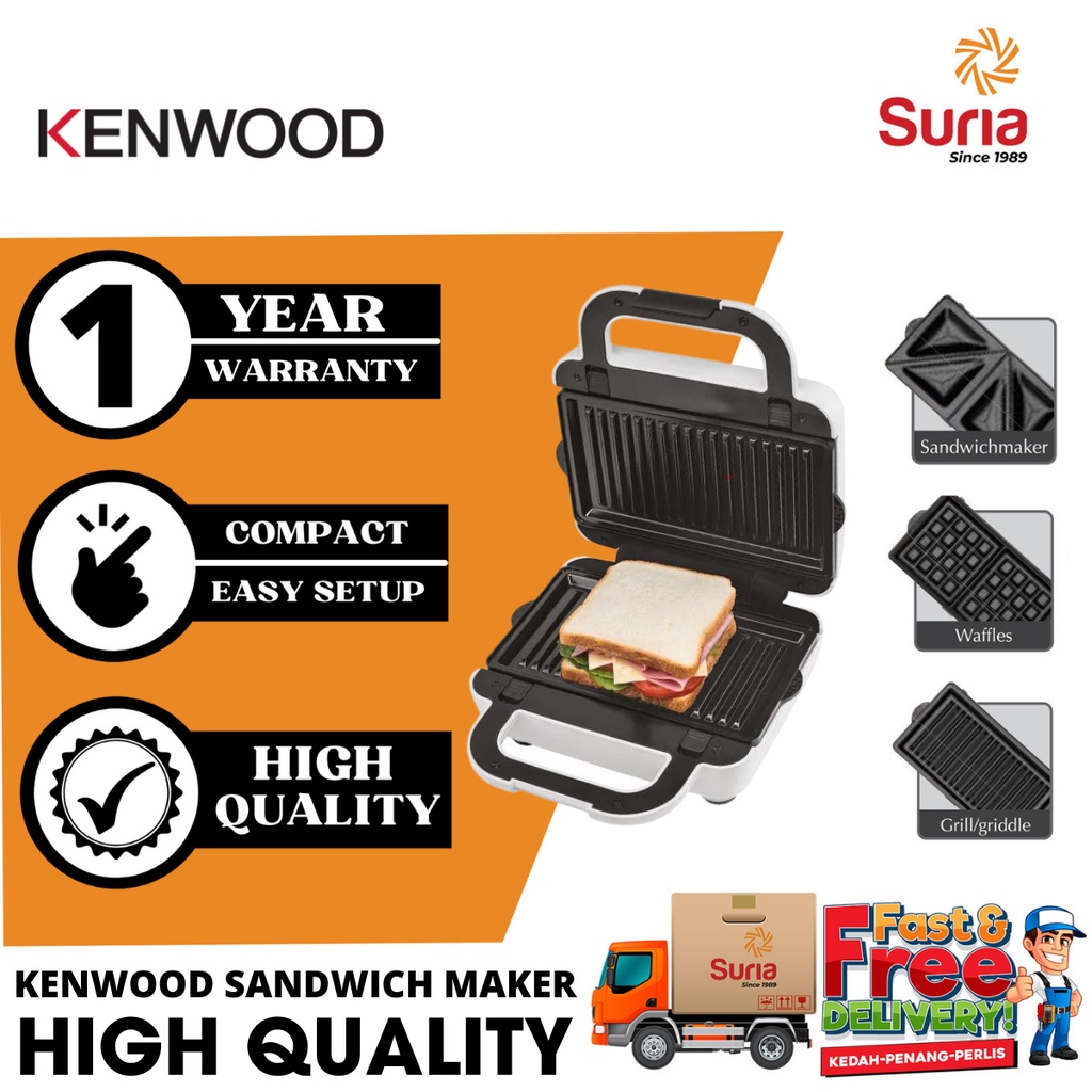 Kenwood SMP84 3 In 1 Sandwich Maker SMP84C0WH Waffle Plate Grill