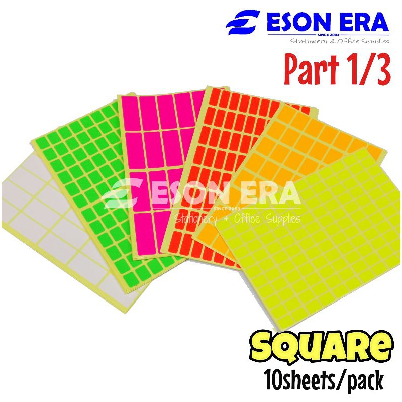 [Part1/3] Square Self Adhesive Label Sticker 10sheets/pack Sticker