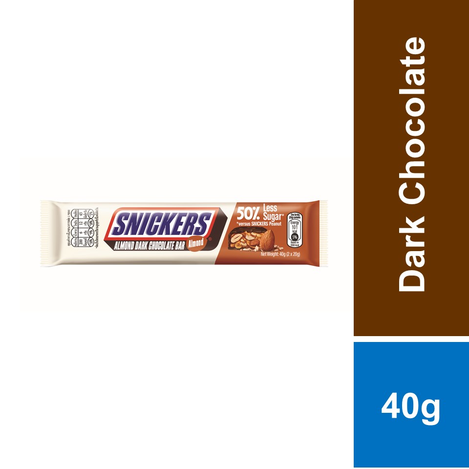Snickers Almond Dark Chocolate Bar 40g Shopee Malaysia