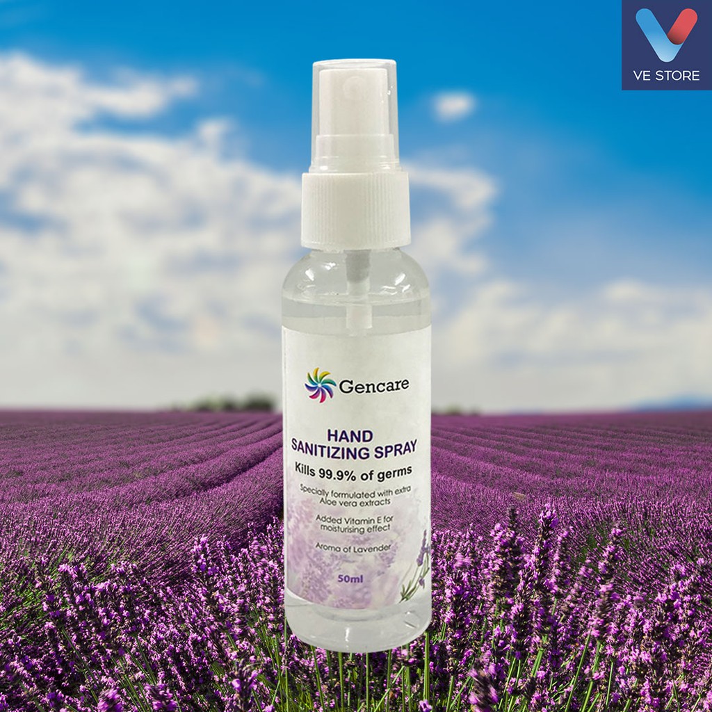 Gencare Hand Sanitizer Spray/Liquid 50ml with 75 Alcohol (Aroma of