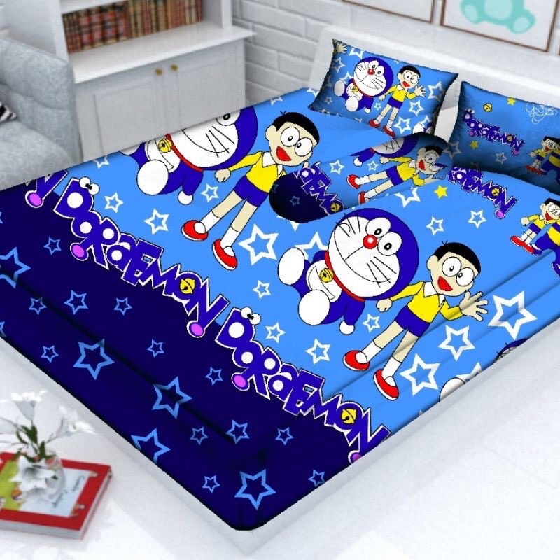 Ma Bed Sheet 120x200 Single Bed Doraemon Rubber Corner Shopee Malaysia