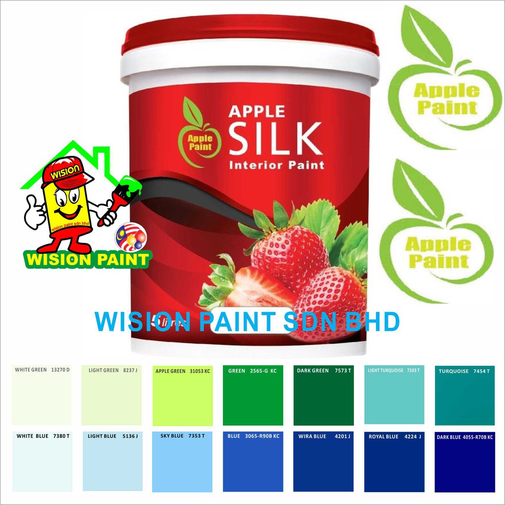 ( 5L ) APPLE PAINT SILK WASHABLE INTERIOR WALL FINISH EASY WASH / EASY