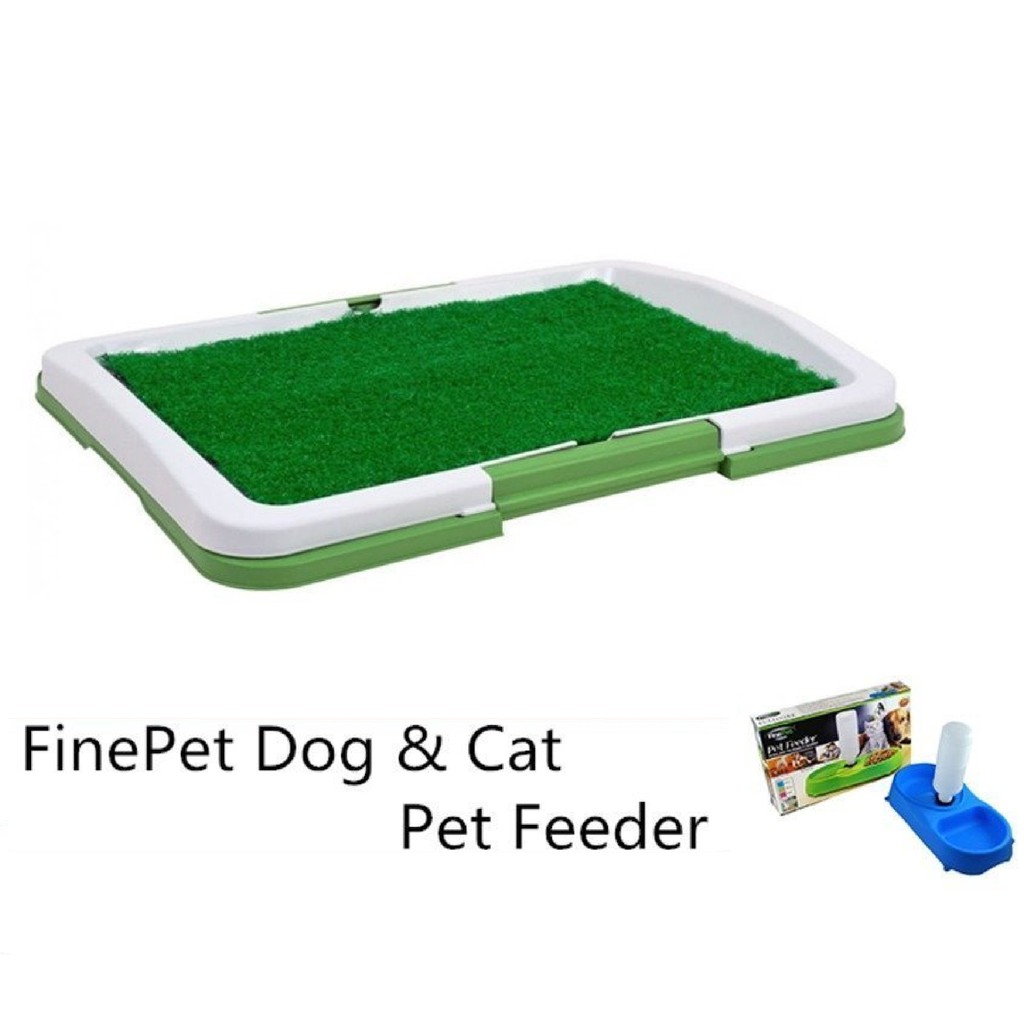 Puppy Potty Trainer Indoor (Green) with FREE Fine Pet Dog and Cat Pet