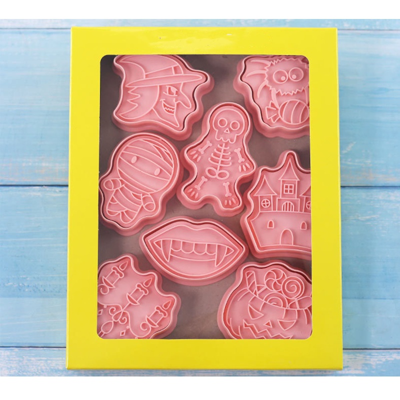 blg Set of 8 Halloween Style Cookie CutterS Plastic Material Halloween